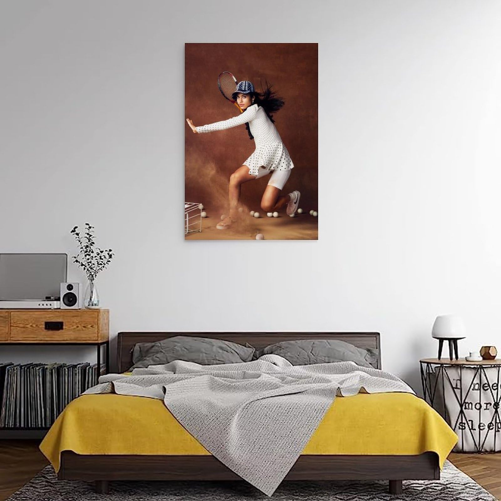 Poster artistico da parete con giocatore di tennis Emma Raducanu, stampa artistica su tela, adatto per camera da letto, soggiorno, ufficio, 30 x 45 cm, senza cornice