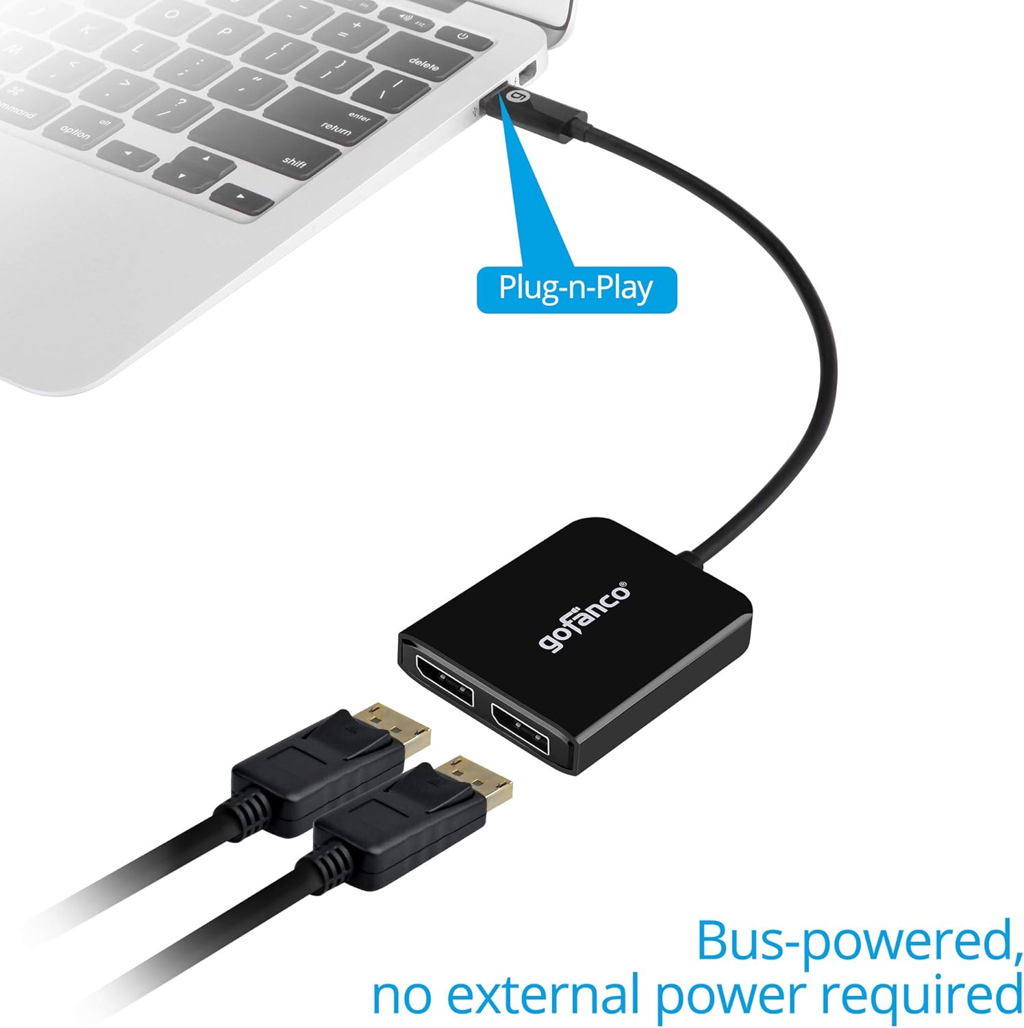 Limited Discount gofanco USB-C to Dual 4k HDMI MST Adapter Splitter, 4K @30Hz, Thunderbolt 3 Compatible, USB Type C to HDMI Multi Monitor Converter for Windows PCs (DP Alternate Mode Required), NOT for Mac OS