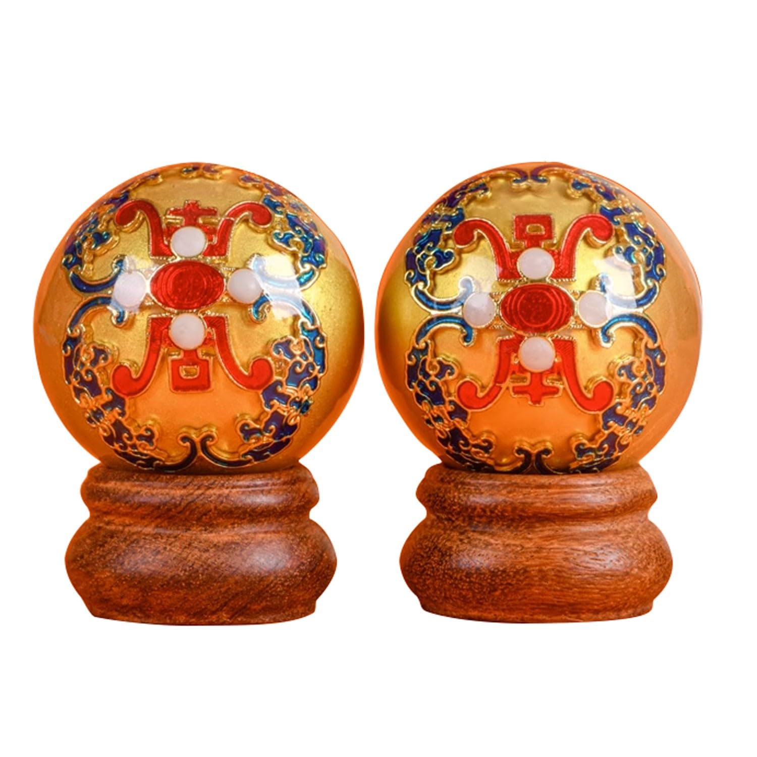 BBAUER palline massaggio pallina antistress palline cinesi Palline cinesi di Baoding Palline da massaggio per esercizi manuali con carillon regalo per genitori(Color:A,Size:)