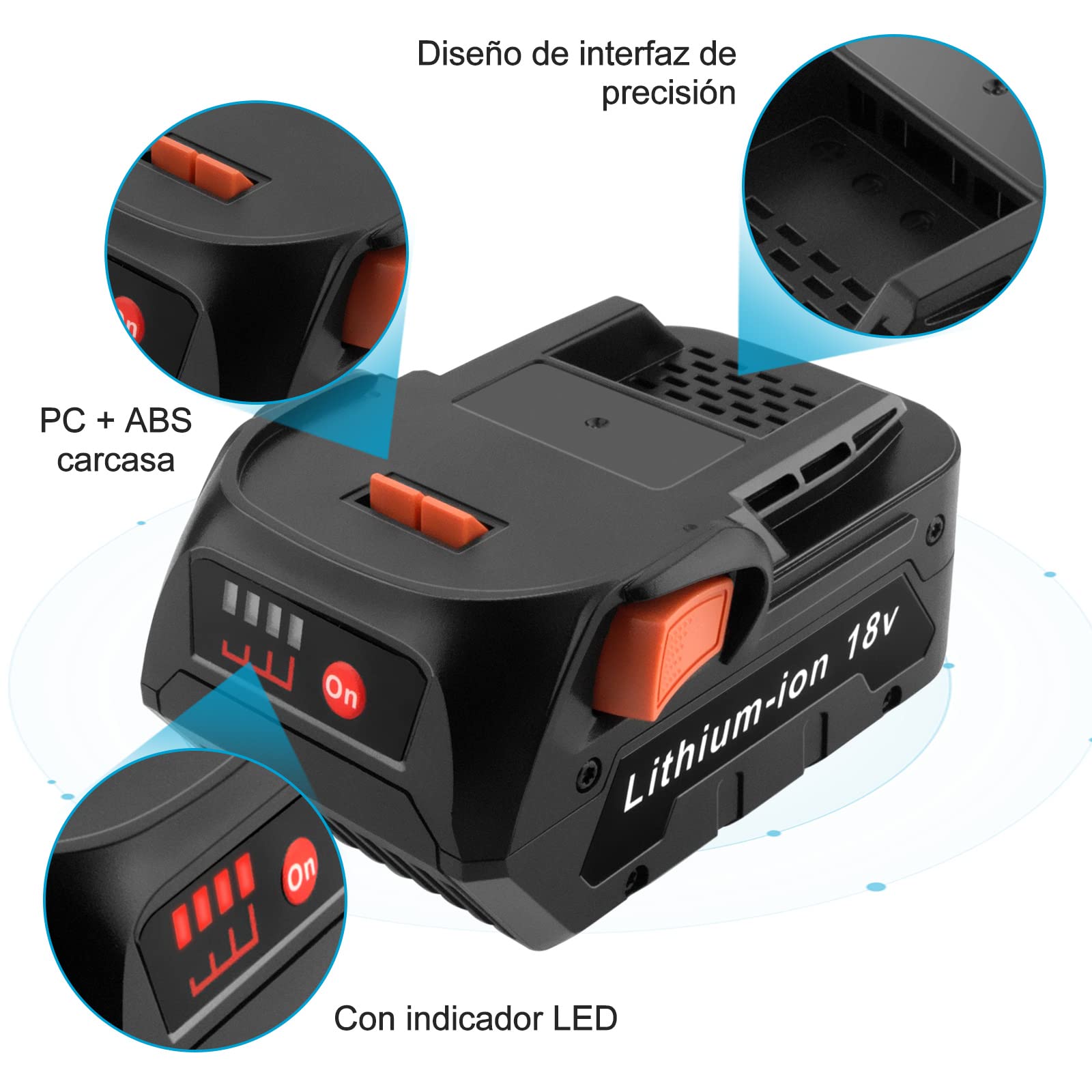 18V 5.0Ah Li-Ion Batería para AEG 18V Bateria L1840R L1850R L1850R-X4 para Ridgid 18V Batería R840083 R840085