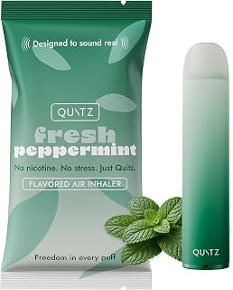 Quitz Peppermint Smokeless Inhaler | Nicotine-Free Flavored Air Inhaler | Non-Electric Oral Fixation Habit Aid | Break the Smoking & Vaping Habit | Fresh Peppermint
