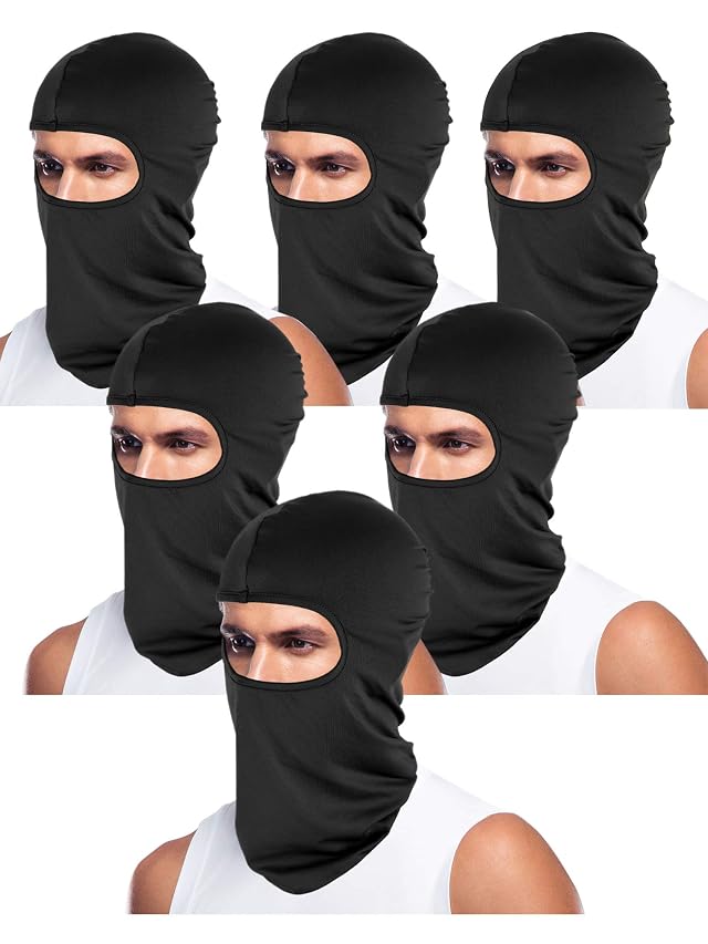 6 Pcs Ski Mask Full Face Cover Balaclava Summer Face Covering Ice Silk UV Protection for Men Outdoor