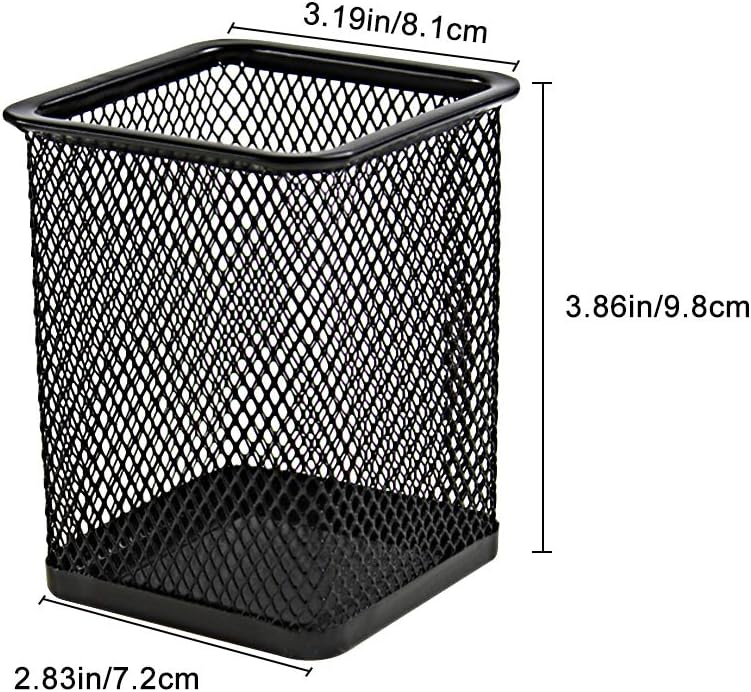 DARUITE Pen Holder, 4PCS Square Metal Mesh Pen Pots for Desk Multifunctional Pencil Pot - Image 3