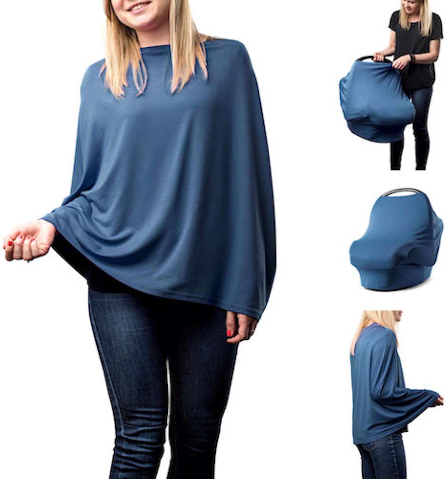 Nursing Cover/Scarf – for Breastfeeding – Multi-Functional, Soft & Breathable (Dark Blue)
