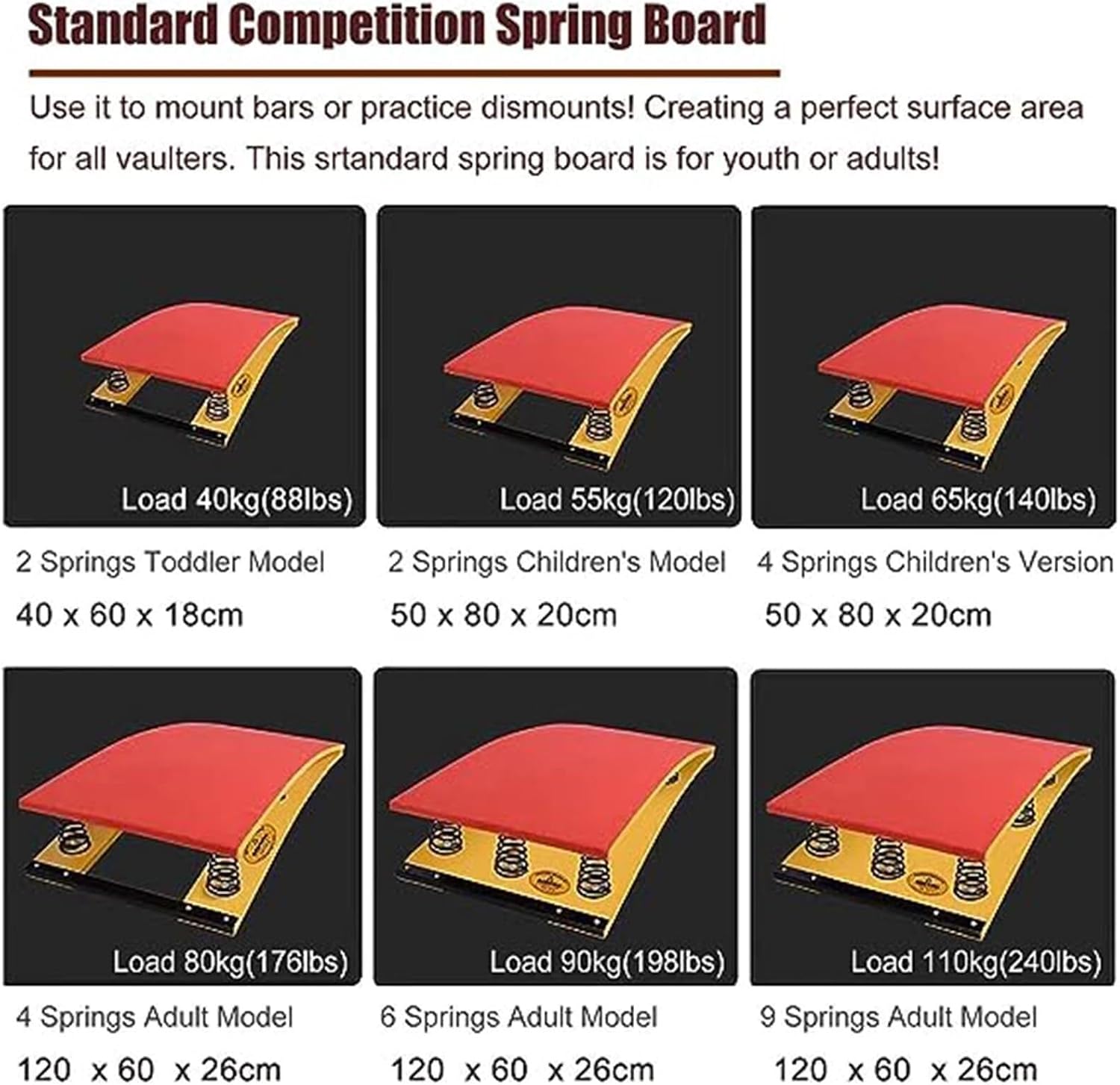 Junior Gymnastics for Kids - 9-Spring Anti-Skid Vaulting Equipment, Perfect for Home Gym & School Training (120x60x26cm) - Enhance Skills!