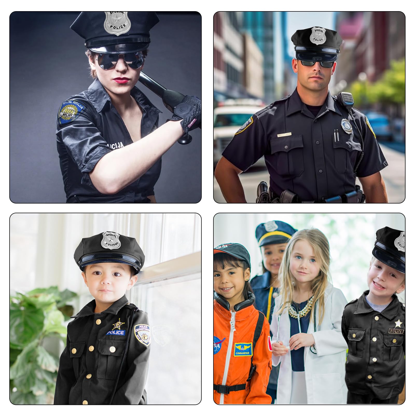 Makone Police Hat Police Handcuffs sunglasses - Image 2