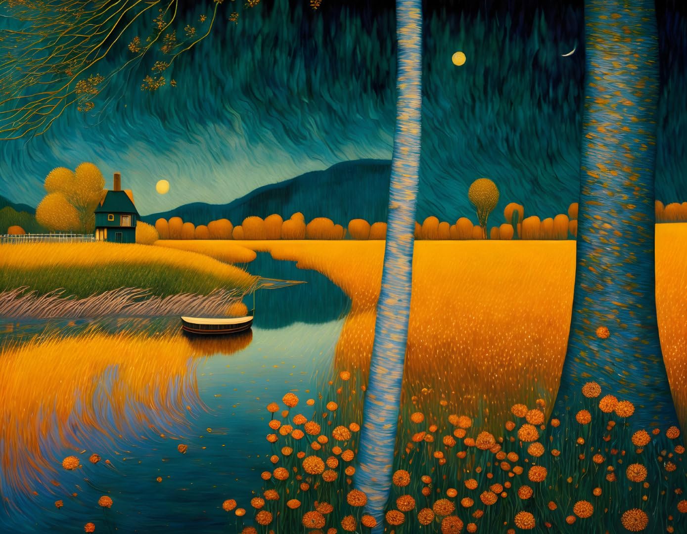 Poster toile rivière 58x90cm SERENDIPITP pour mur vide