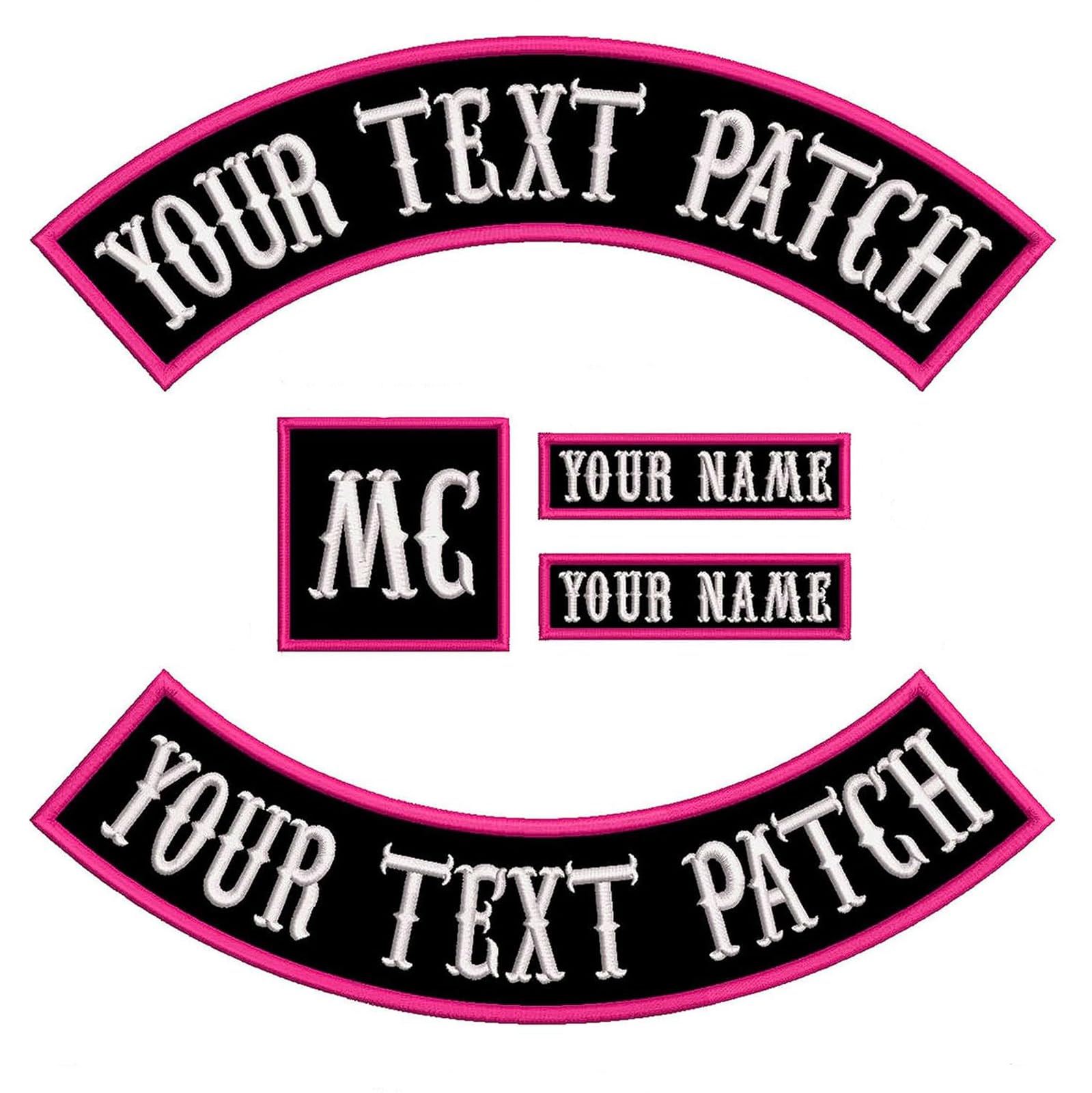 LYVQZPWLRRótulos de bordado, 5 parches personalizados de motociclista rockero, parche bordado con nombre de motociclista rockero, parche personalizado de club de motociclistas, parches de motocicleta