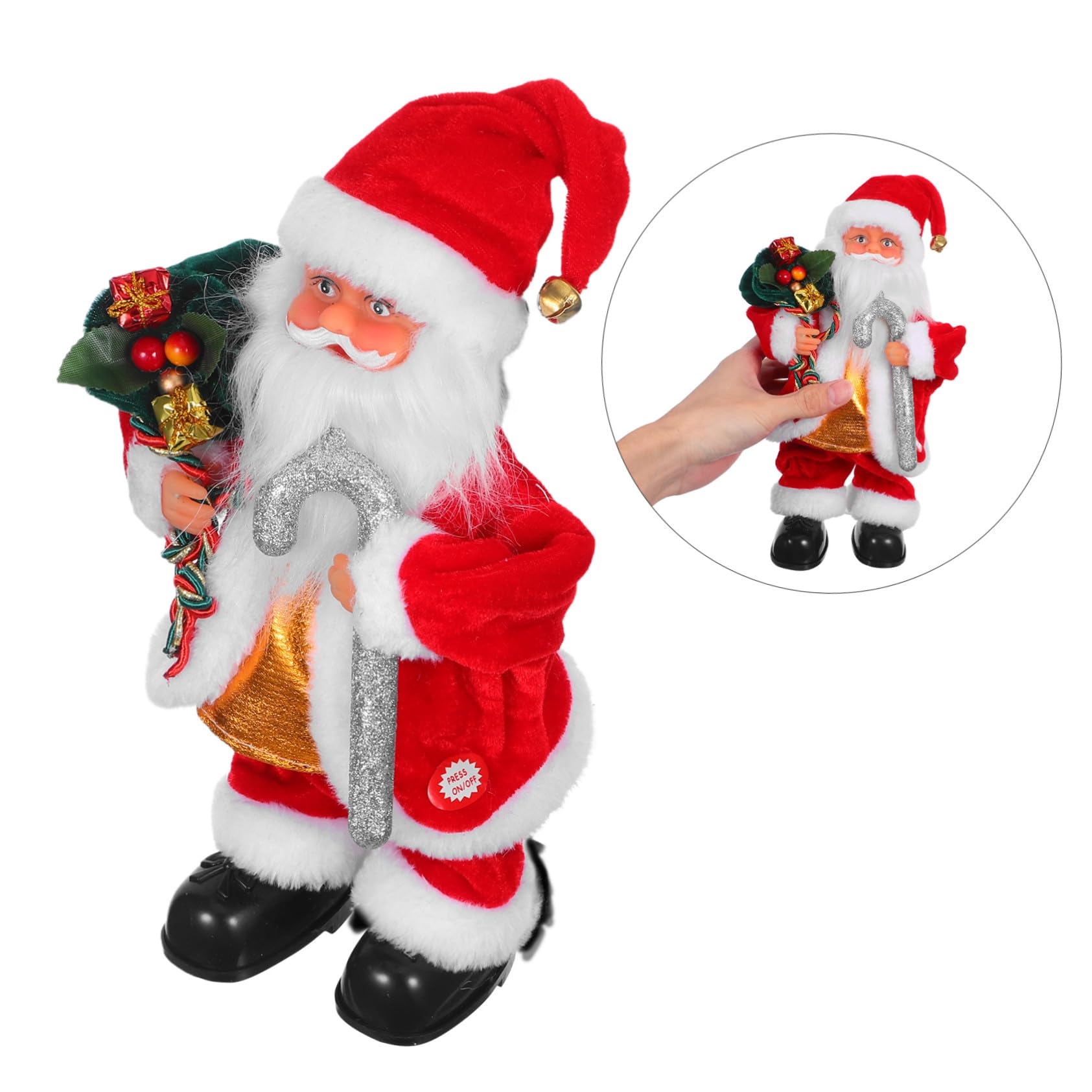 Toyvian Juguete De Papá Noel Eléctrico Musical para Decoración Navideña y Fiestas con Movimiento y Luces para Infantiles y Ambientación Festiva
