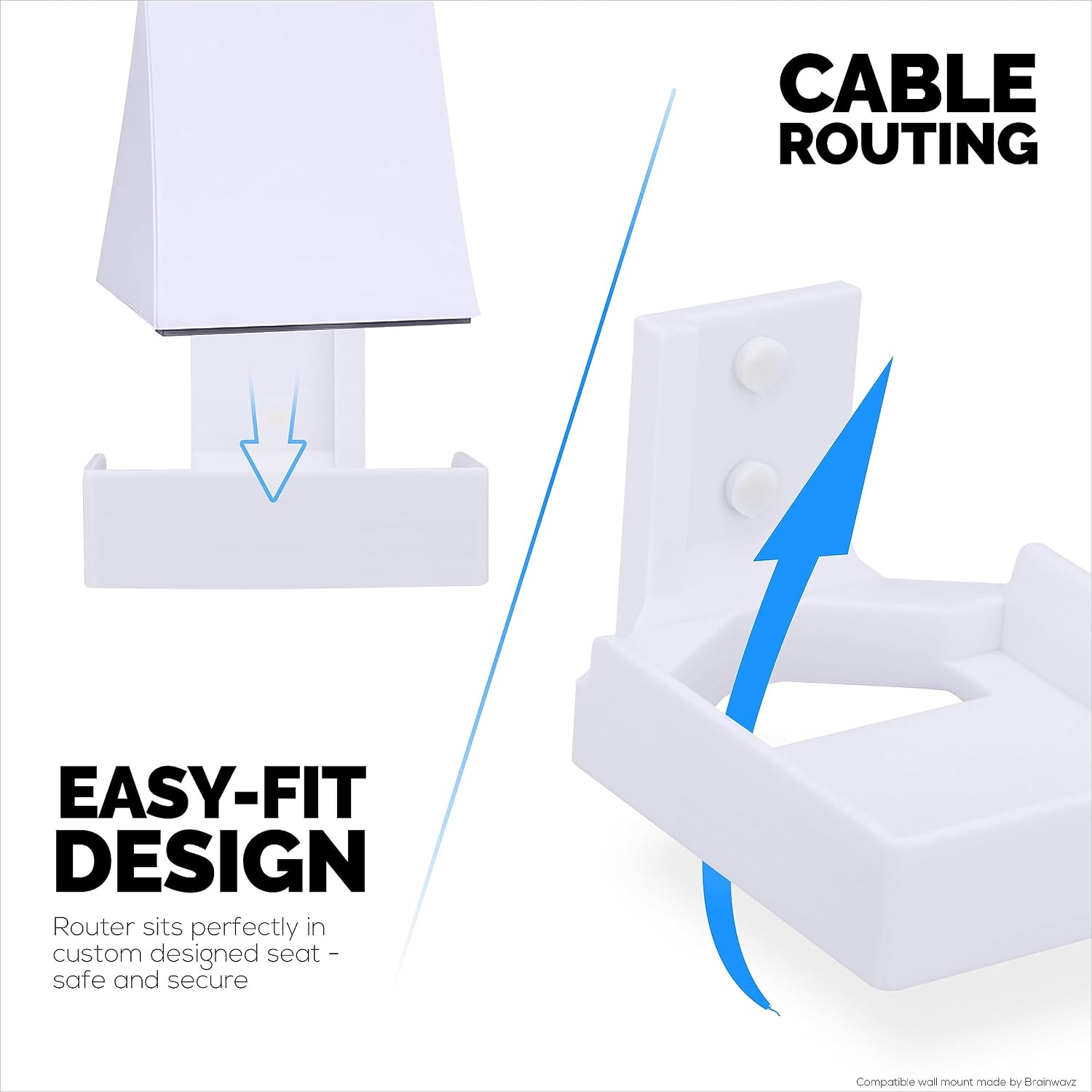 [EOL] Wall Mount for Gryphon Tower AC3000 Mesh WiFi Router, Easy to Install Holder Bracket, Reduce Interference & Clutter, Adhesive & Screw-in Mounting [EOL]