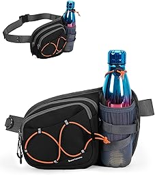 Sportsnew Bum Bag Fanny Pack with Water Bottle Holder, 2L Light Waist Bag, Water-Resistant for Hiking Running Cycling Dog Walking Travel