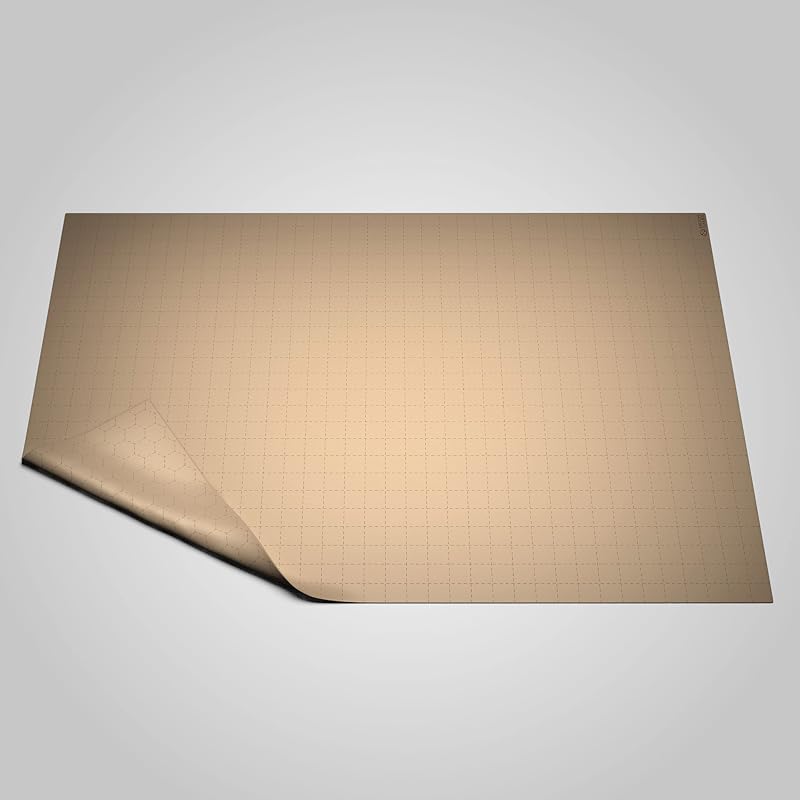 Tapete de silicona para rejilla de batalla, mapa RPG de mesa de doble cara de 24 x 36 pulgadas, superficie de juego de pergamino XL para D&D, Pathfinder, tapete plegable, antideslizante, de borrado en seco/húmedo