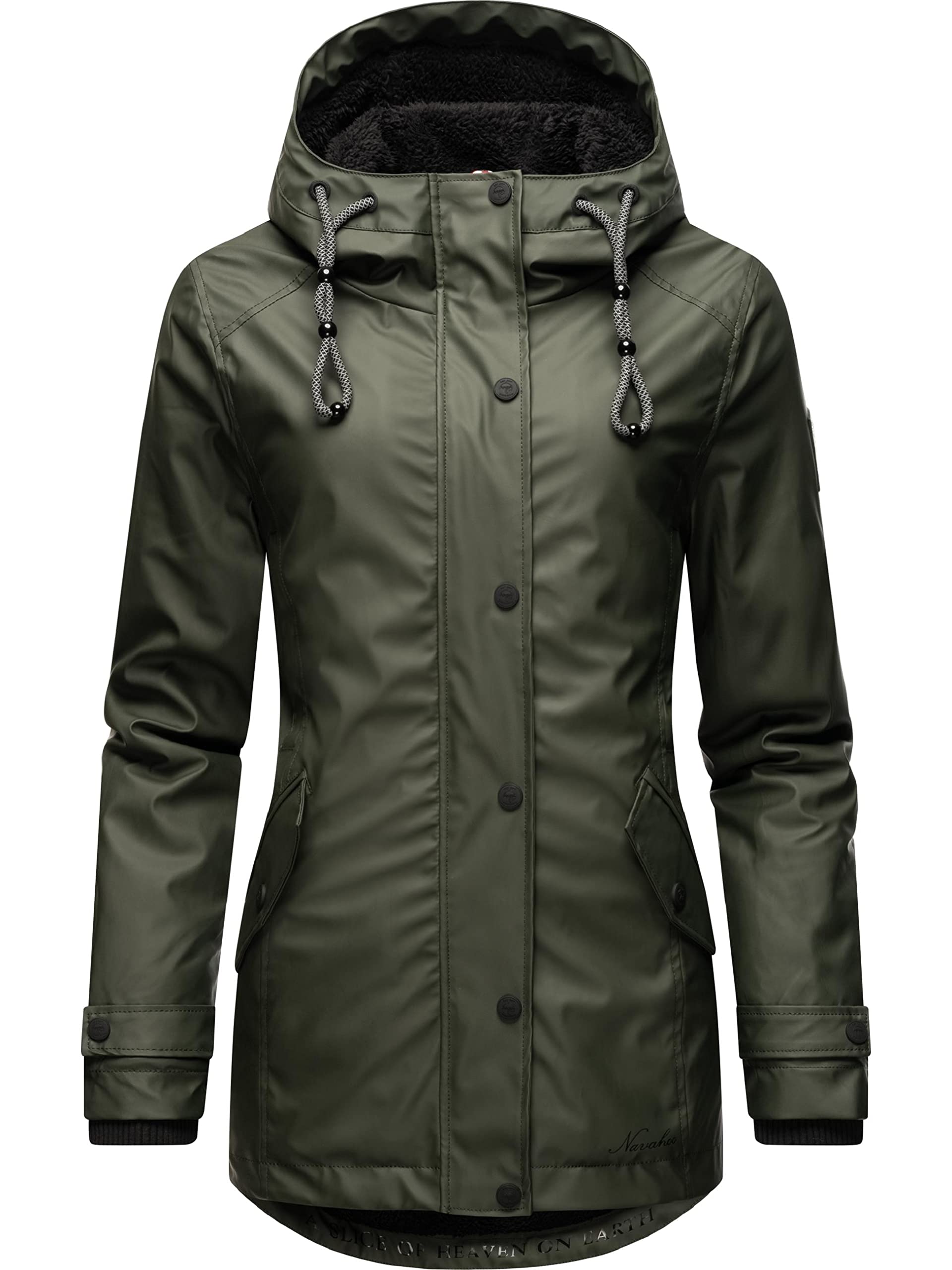 Navahoo Damen Winterjacke Kurze Regenjacke warm gefüttert mit Kapuze Lindraa XS-3XL