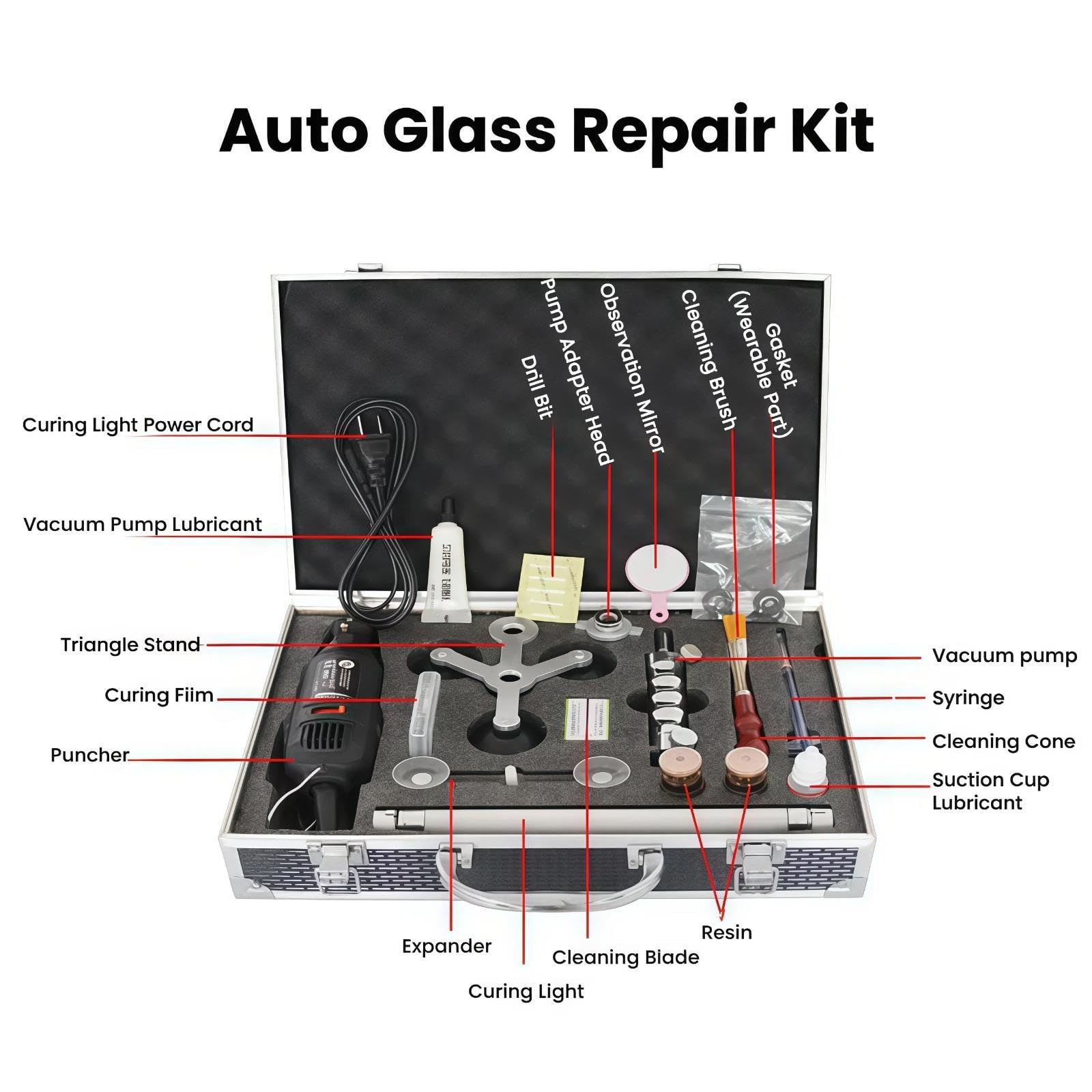 Genérico Kit Profesional de reparación de Parabrisas