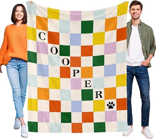 Manta personalizada para fiesta de cumpleaños de perro, manta personalizada con nombre de foto, manta personalizada para perro con pastel para