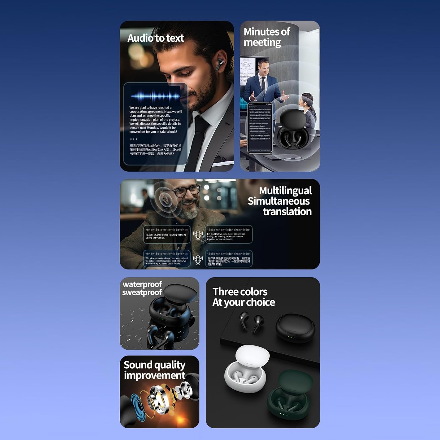 EBTOOLS AI Translation Earbuds, Wireless Bluetooth 5.3 Translator Headphones with 74 Languages 70 Accents, Real Time Interpretation for Travel Business Learning (Black)