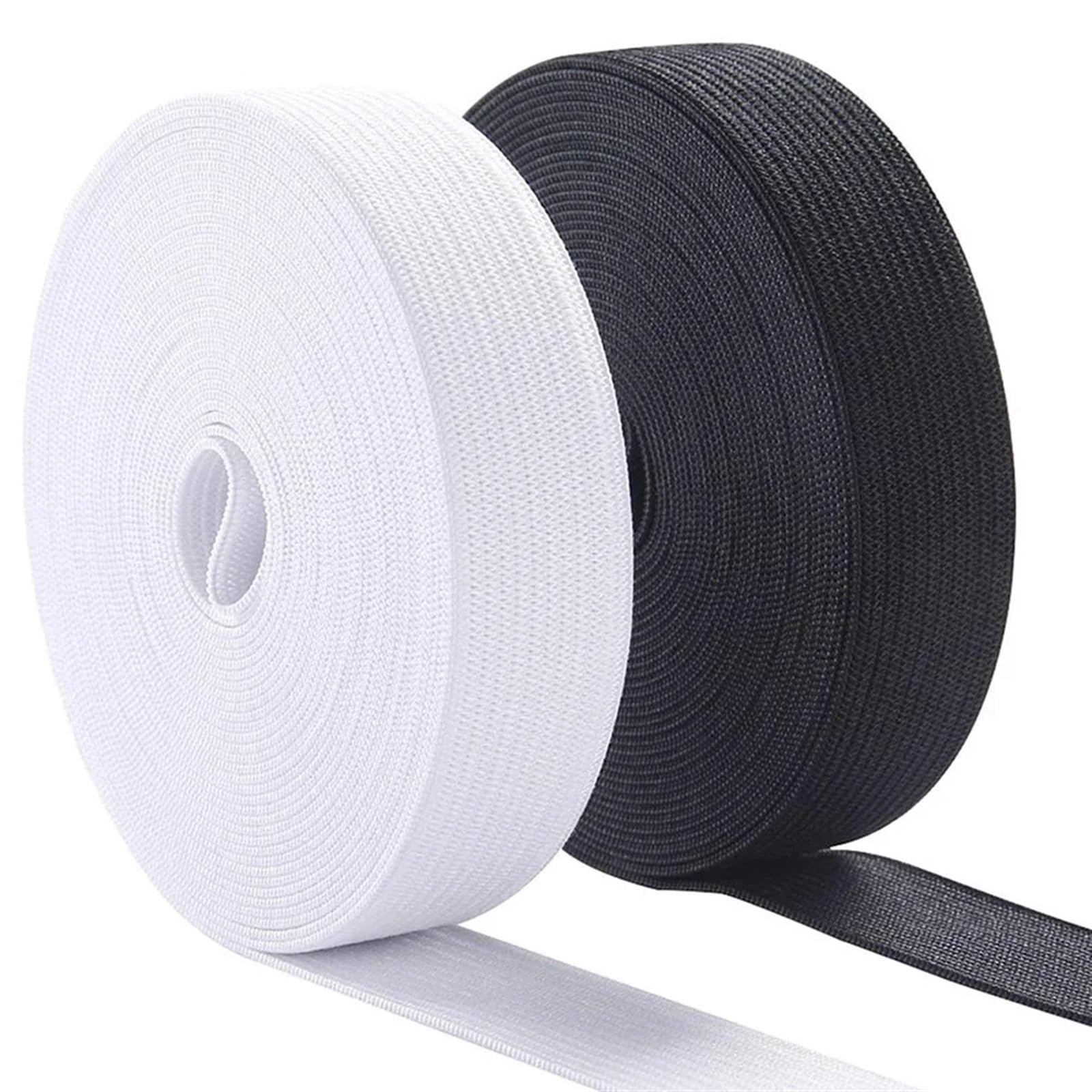 Rollo de 40 m de Bandas elásticas for Coser, for Tejer, Coser, elásticas Planas, elásticas Trenzadas Anchas, Herramientas for Manualidades Elástico para Coser(Black,50mm)