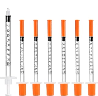 U-100 31G 8mm(5/16인치) 주사기 100개 팩, 일회용 주사기, 실험실 용품, 개별 포장