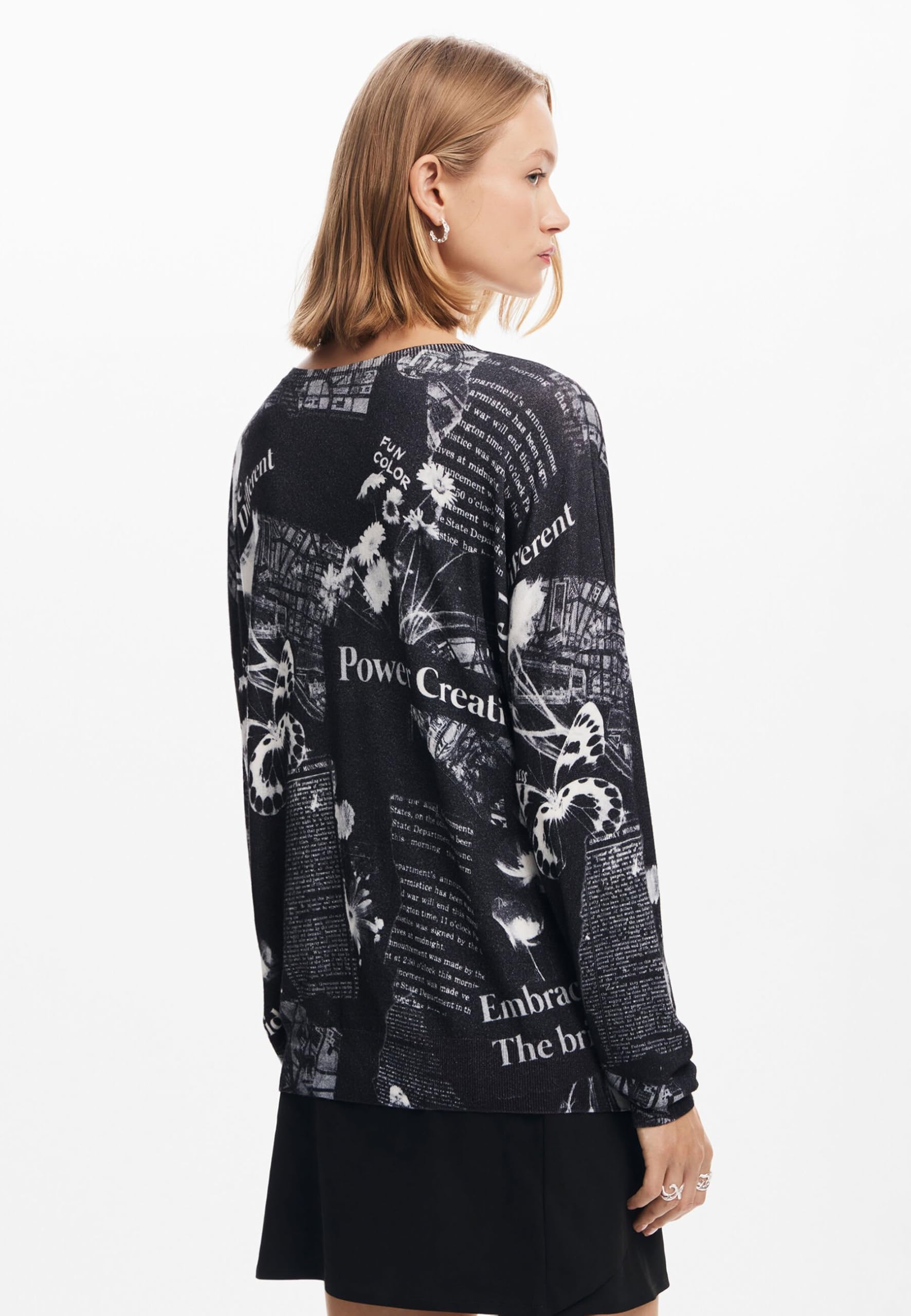 Desigual Maglione da Donna Flat Knit Thin Gauge Felpa Donna