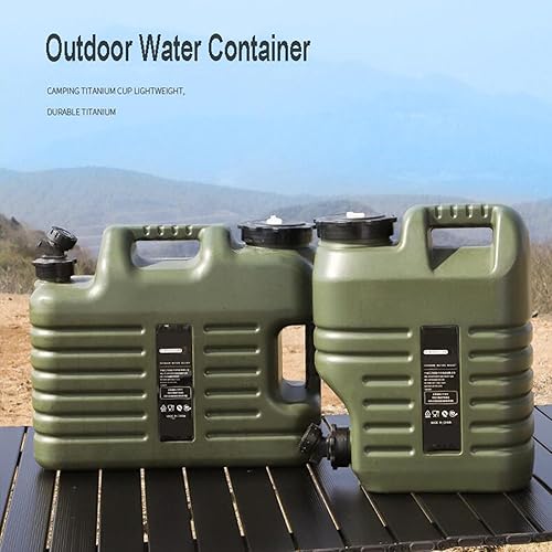 Miniatura 7 de DESERT & FOX Contenedor de agua con espita de 2.64.86.6 galones PE almacenamiento de agua portátil cubo verde para camping, senderismo, picnic