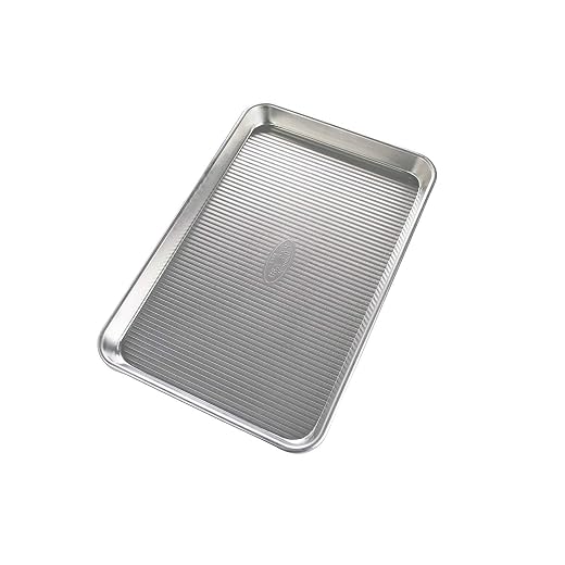 USA Pan Jelly Roll Pan, Heavy Duty Aluminized Steel, 14.1875 x 9.25, Corrugation Design May Vary