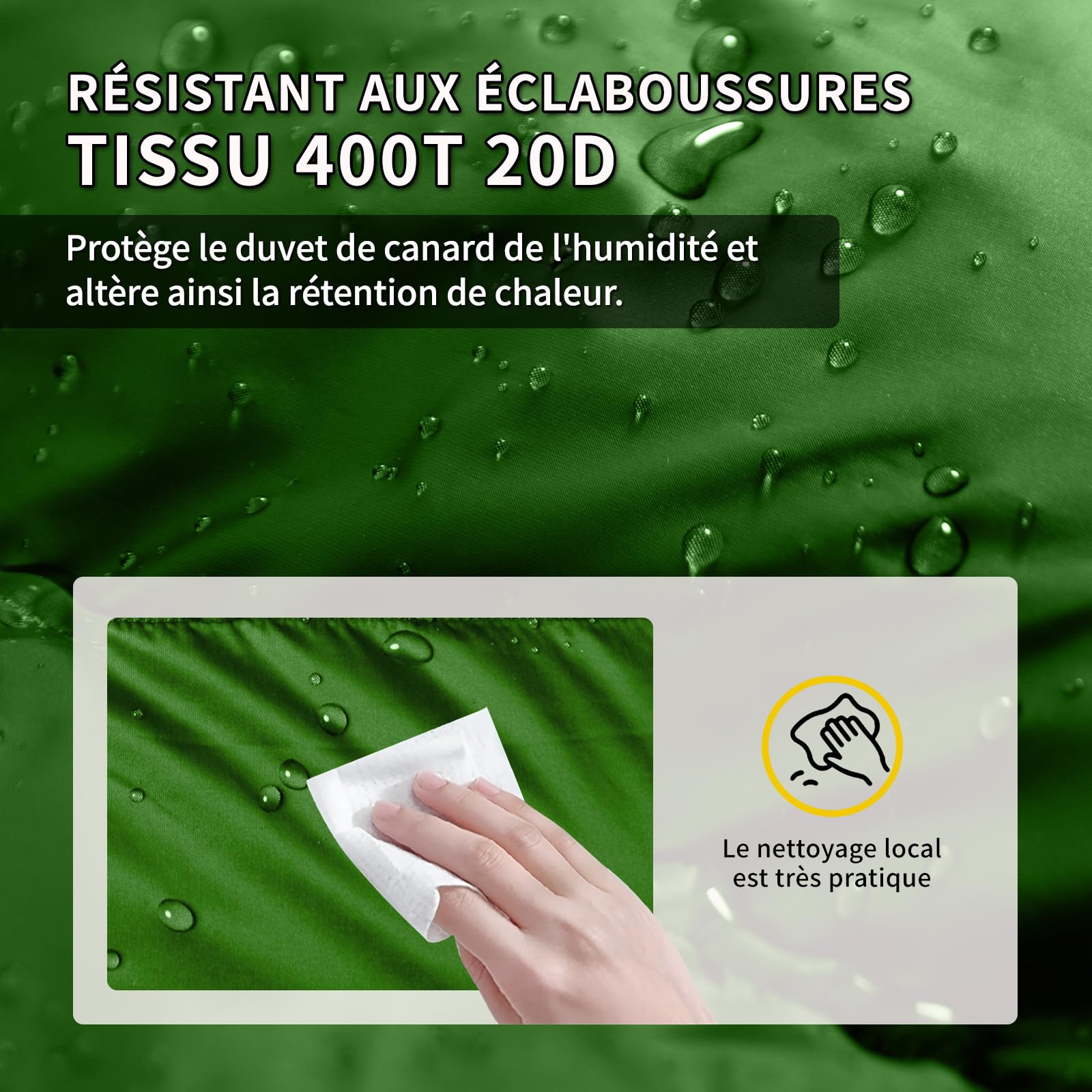 Sac de Couchage en Duvet, Ultra léger et Chaud, Sac de Couchage 3 Saisons pour Adulte, léger et Facile à Transporter, idéal pour la randonnée, Le Sac à Dos et Le Camping.