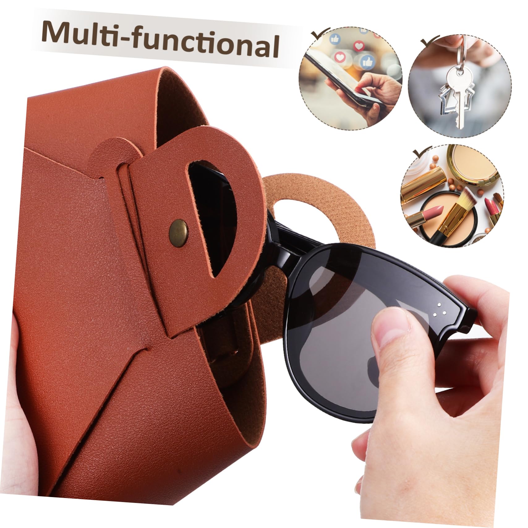 Set da 4 Borsa per Occhiali da Sole in Pu Resistente All'acqua e Leggera con Manico, Custodia Occhiali da Viaggio Raffinata per Atmosfera Estiva e Attività Outdoor