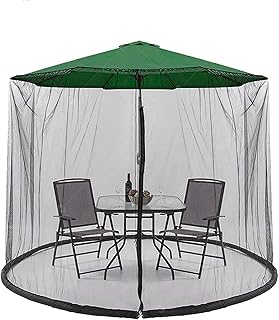 Patio Umbrella Mosquito Net, ANGGREK Patio Table Umbrella Mosquito Netting Cover Zipper Opening Outdoor Umbrella Mosquito Net