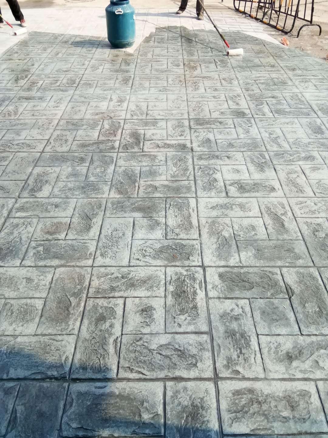 RENLXFI Brick Stamp Mat - Skin Slate Pattern Stone Decorative Texture Pad, Concrete Molds/Cement Imprint for Walkways Garden Patio, Polyurethane Stamping(5 Pack)