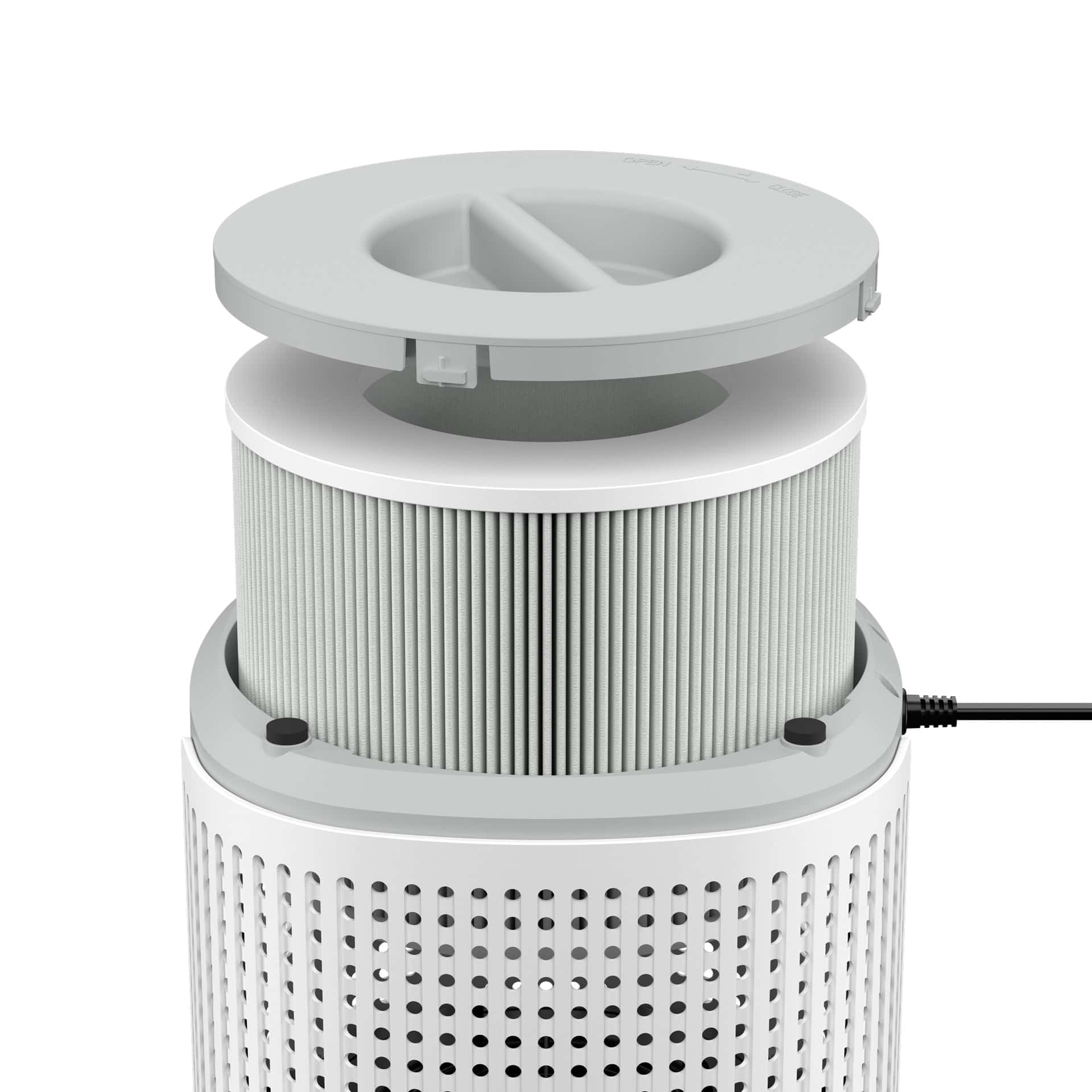 Duux Bright 2 Smart Air Purifier oczyszczacz powietrza dla alergików z 210 CADR, wskaźnik jakości powietrza i jonizator – czyści do 99,97% zanieczyszczeń do 42 m² – kolor biały