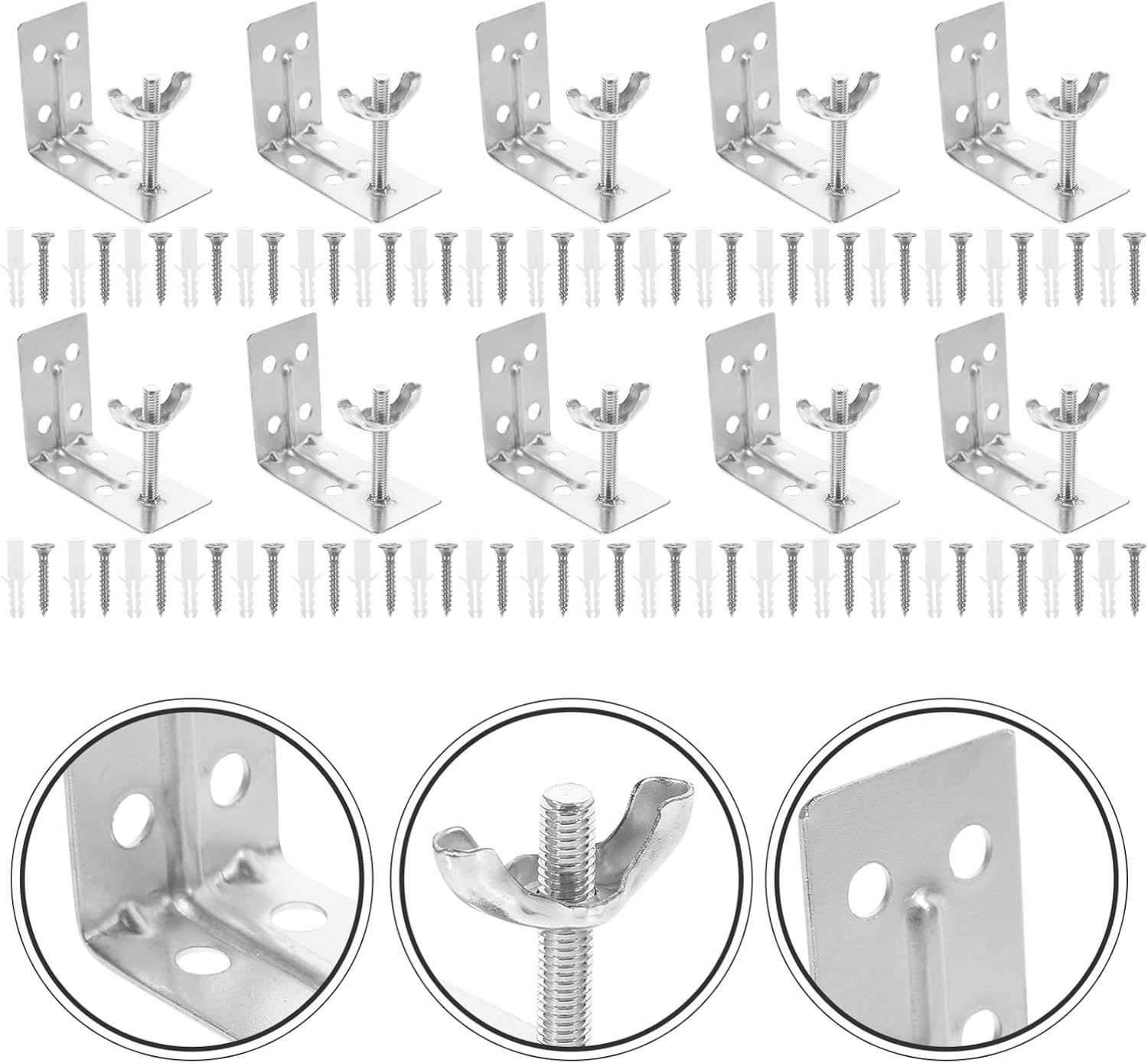 Beavorty 1 Set Shutter Installation Code Roman l Brackets l-Shaped Brackets Shutter Brackets Blinds Support Roman Shade l Brackets Curtain Fixing Adjustable Nickel-Plated Iron Wall Hanging