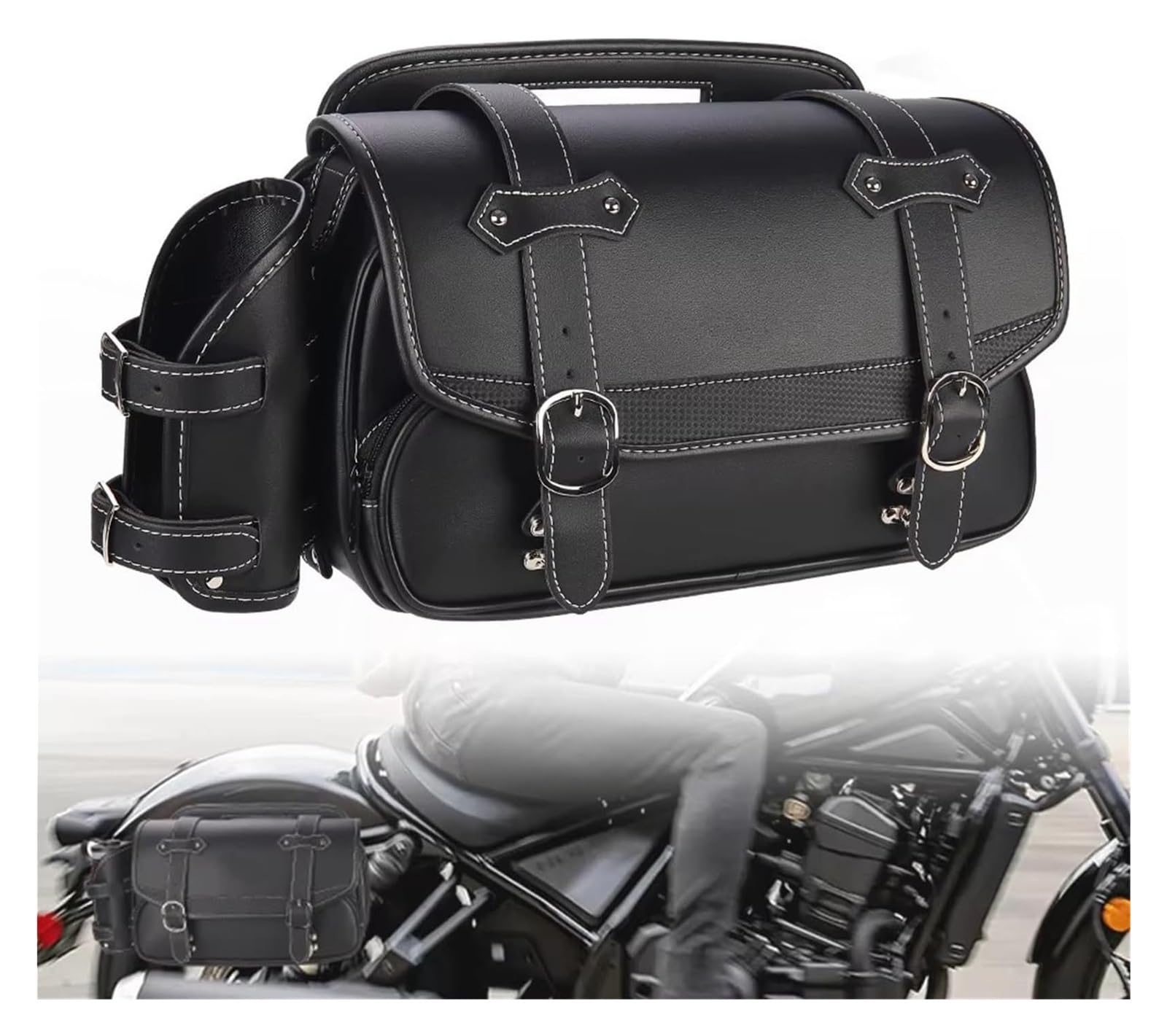 Moto Paraurti Borsa per Rebel 500 per CMX500 per 1100 250 300 per DCT Borsa Laterale per Moto da 9 Litri in PU Impermeabile
