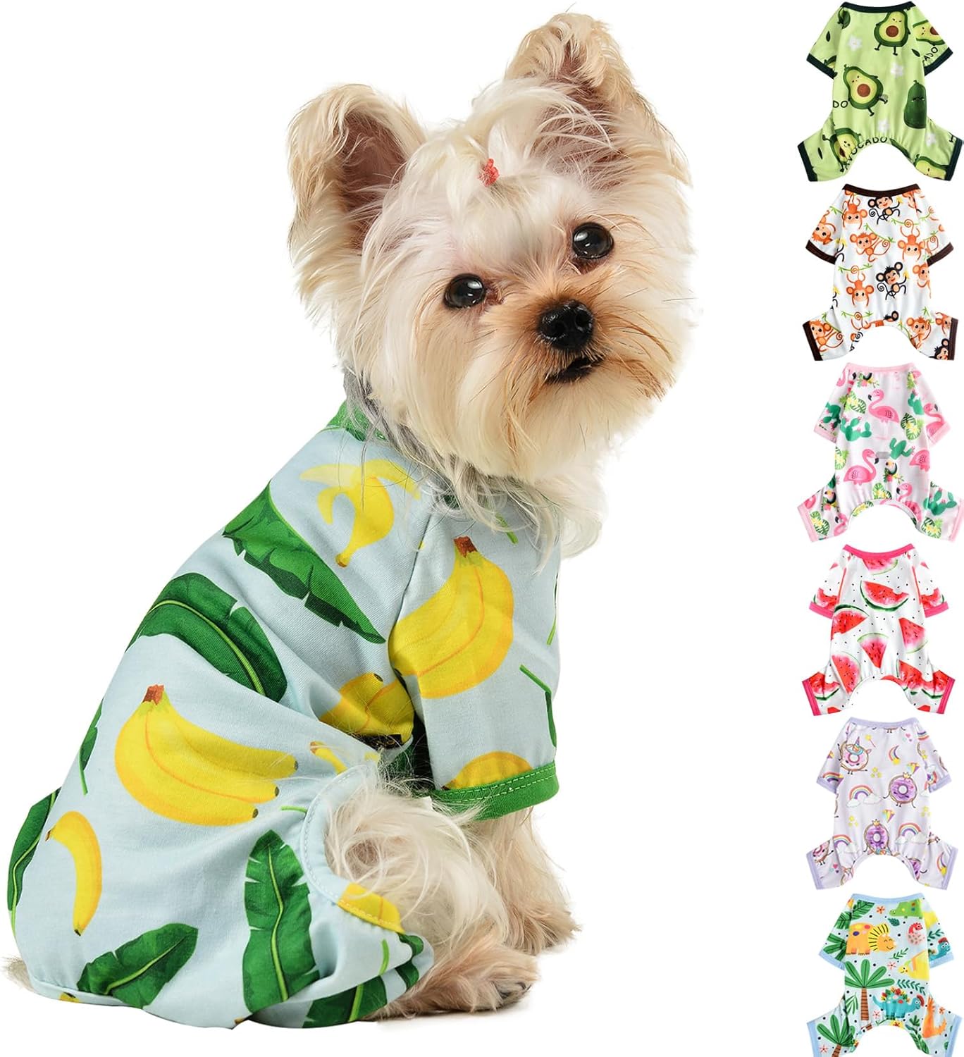 Pijamas para perros pequeños niñas y niños pijamas de forro polar para cachorros ropa de perro de 4 patas para Chihuahua Yorkie Summer Warm Onesies