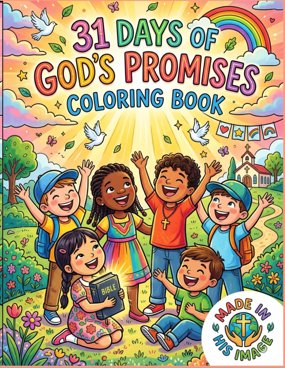 31 DAYS OF GODS PROMISES COLORING BOOK: A 31-Day Bible Verse Coloring Devotional for Kids to Grow in Faith, Confidence, and God’s Love.