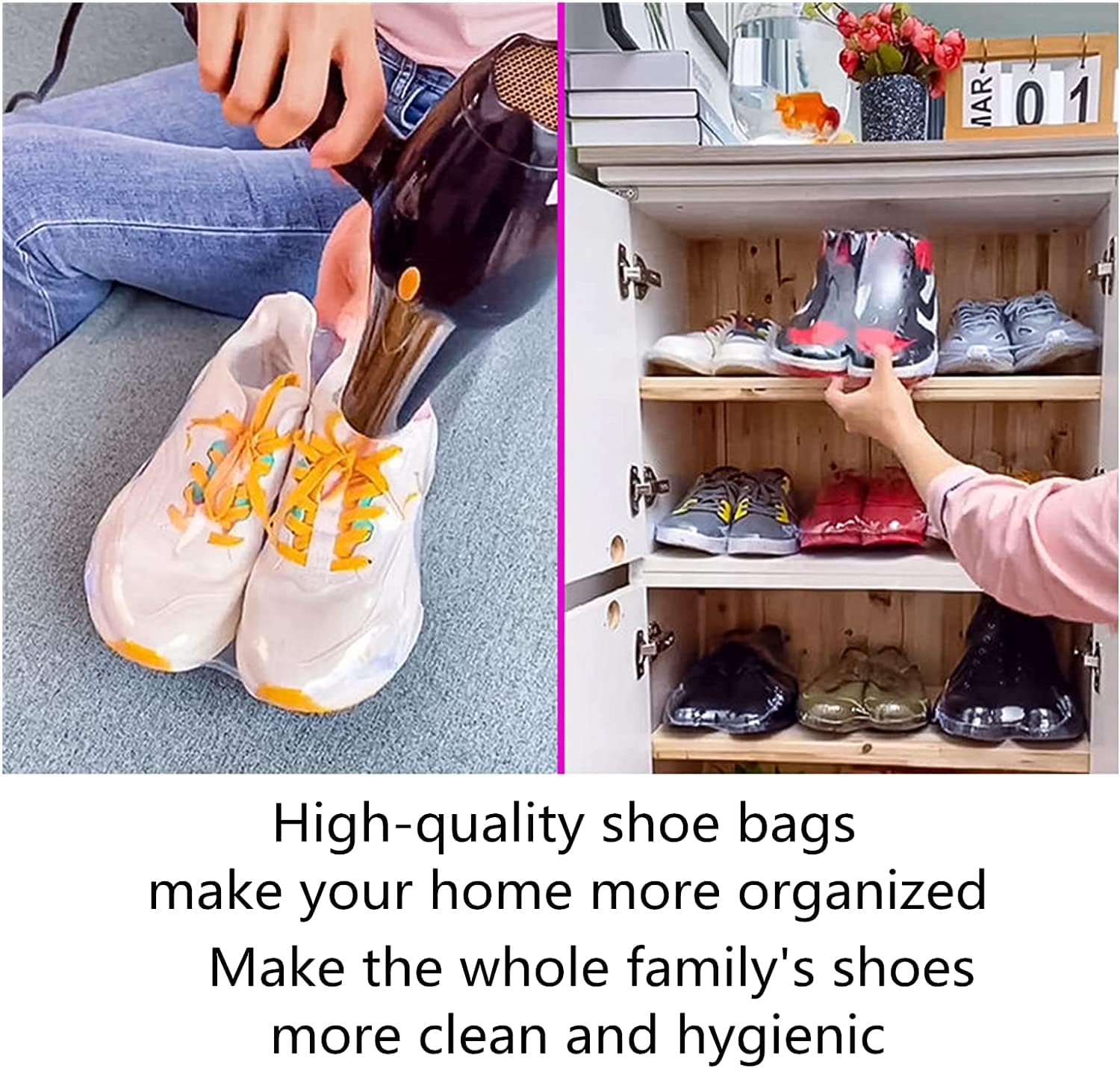 Shoes Shrink Wrap Bags, 150pcs Sneakers PVC Heat Shrinkable Plastic Wrap Large Shoe Covers Men Women Effectively Avoid Yellowing Soles And Keep Dust Out 10x17 Inches (150PCS) - Image 6