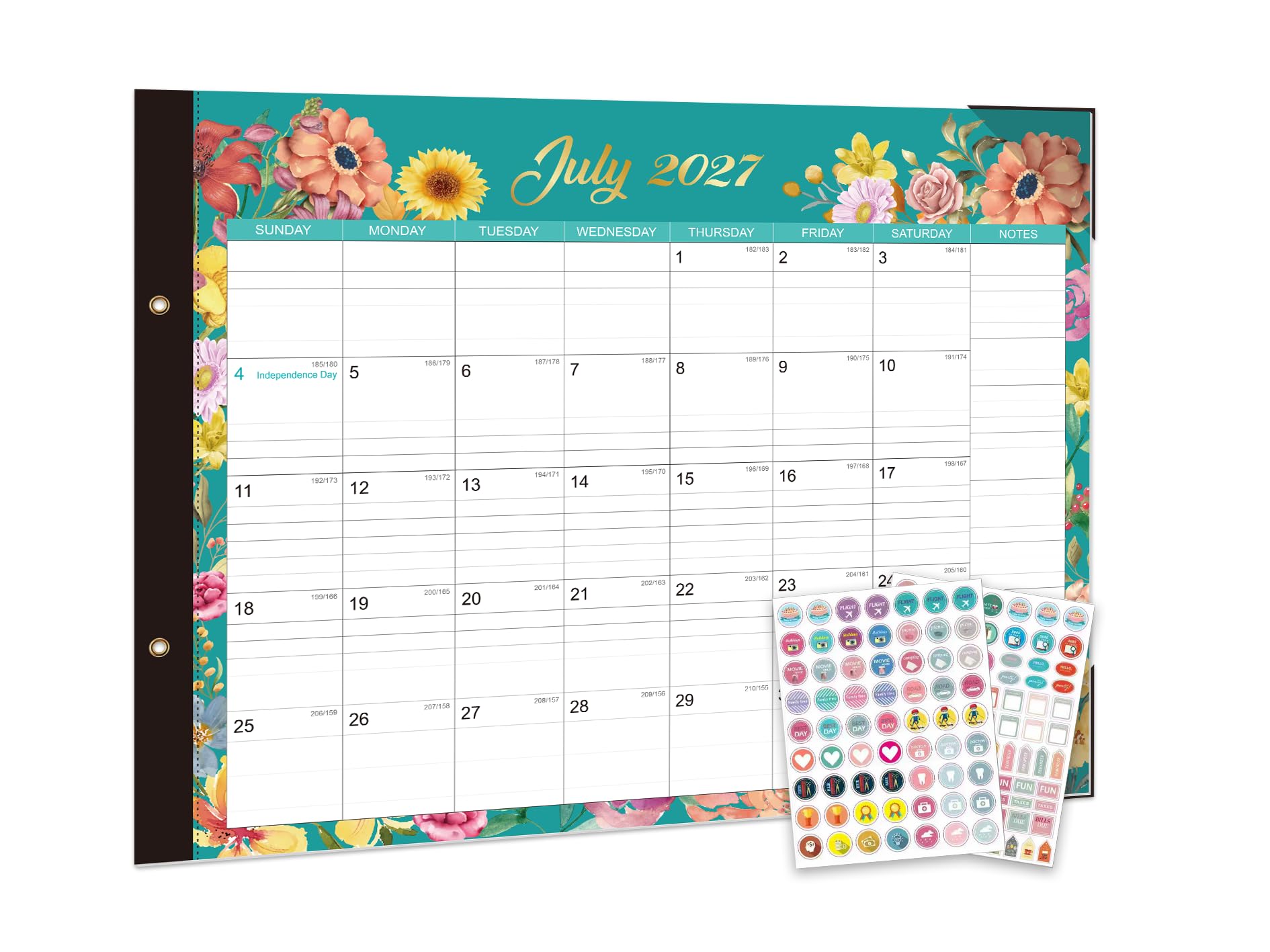 Calendario de escritorio 2027-2028, calendario de escritorio de 18 meses 2027-2028, calendario de escritorio, LC18