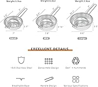 Vista 3 de Metal Fine Mesh Strainer and Colander for Kitchen with Handle, Stainless Steel Pasta Strainer/Kitchen Funnel/Collander/Sifter for Strain/Wash