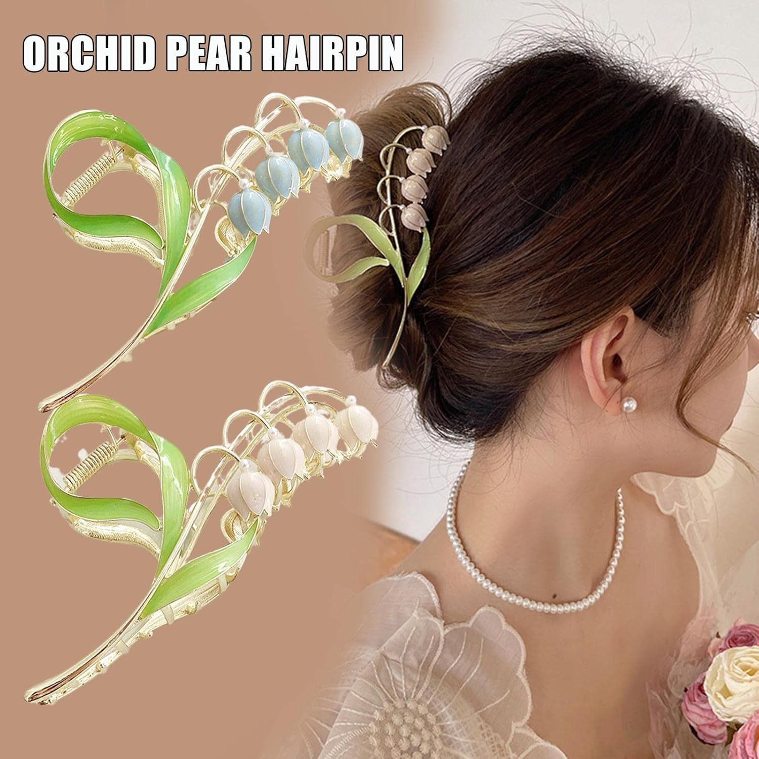 Amazon.com: 1PC Gold Lily of The Valley Flower Hair Clips, Large