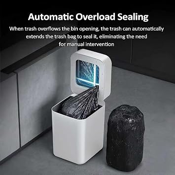 Automatic Sensor Trash Can with Lid, Self-Sealing and Self-Changing, for Kitchen, Bathroom, Bedroom, Home Office