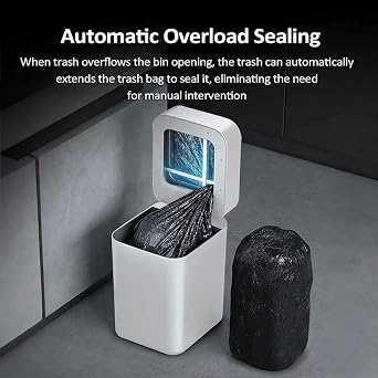 Automatic Sensor Trash Can with Lid, Self-Sealing and Self-Changing, for Kitchen, Bathroom, Bedroom, Home Office