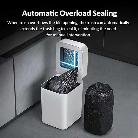 Automatic Sensor Trash Can with Lid, Self-Sealing and Self-Changing, for Kitchen, Bathroom, Bedroom, Home Office