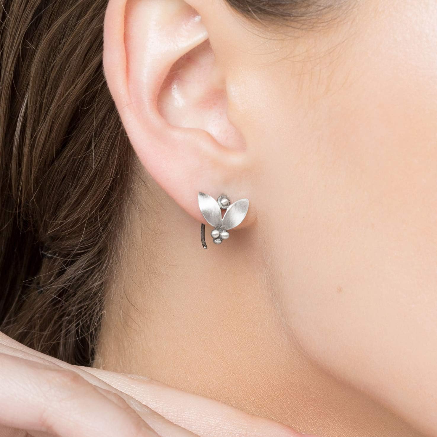 Small Insect Hoop Earrings in 925 Sterling Silver, Fun Design, Hypoallergenic and Nickel-Free - Handmade by Emmanuela