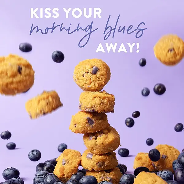 HighKey Low Carb Blueberry Muffin Mini Treats - Keto Snacks Gluten Free Muffins No Sugar Breakfast Snack Diabetic Dessert Diet Friendly Food Zero Carbs Soft Baked Cookie Low Calorie Sweet Bread Pastry 3