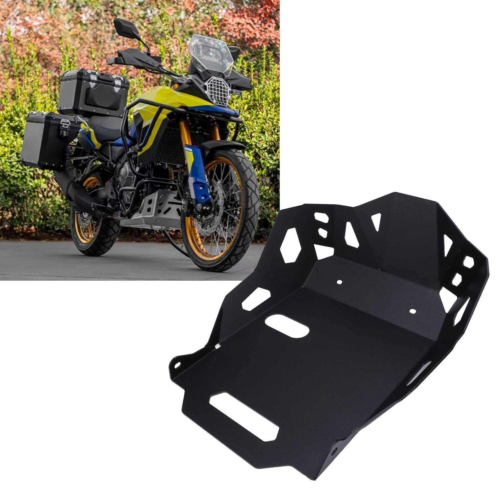 Płyta Osłaniająca Silnik Motocykla Skuteczna Ochrona Osłona Podwozia Silnika ze Stopu Aluminium Płyty Osłaniające Czarne dla 800DE 2023 do 2024 (BLACK)