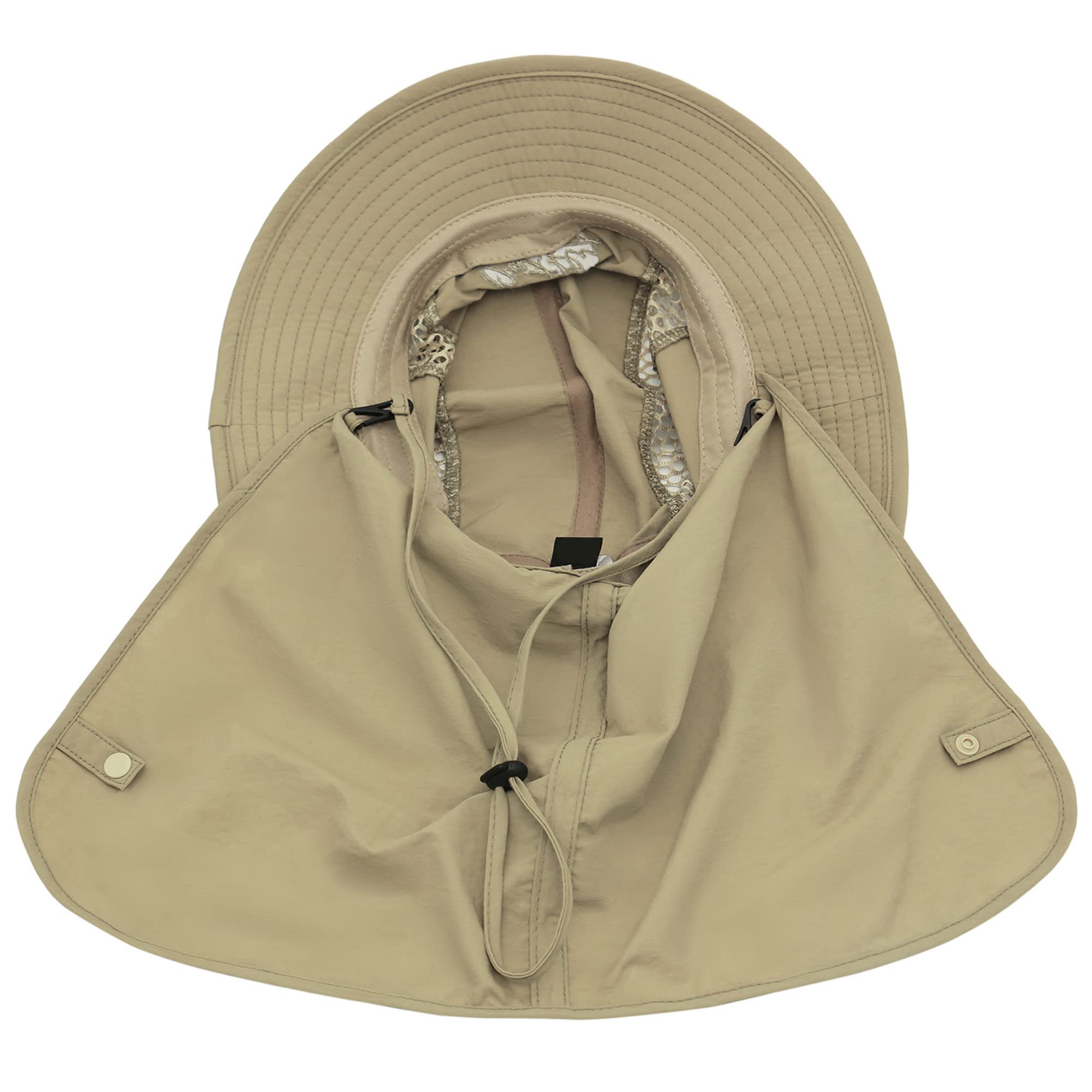 Unisex Cappello da Sole Safari con Protezione per Collo 25cm Extra Lunga e Tesa Larga da 11cm Protezione UV Traspirante Cappello da legionario per all'aperto Pesca Campeggio 56-60