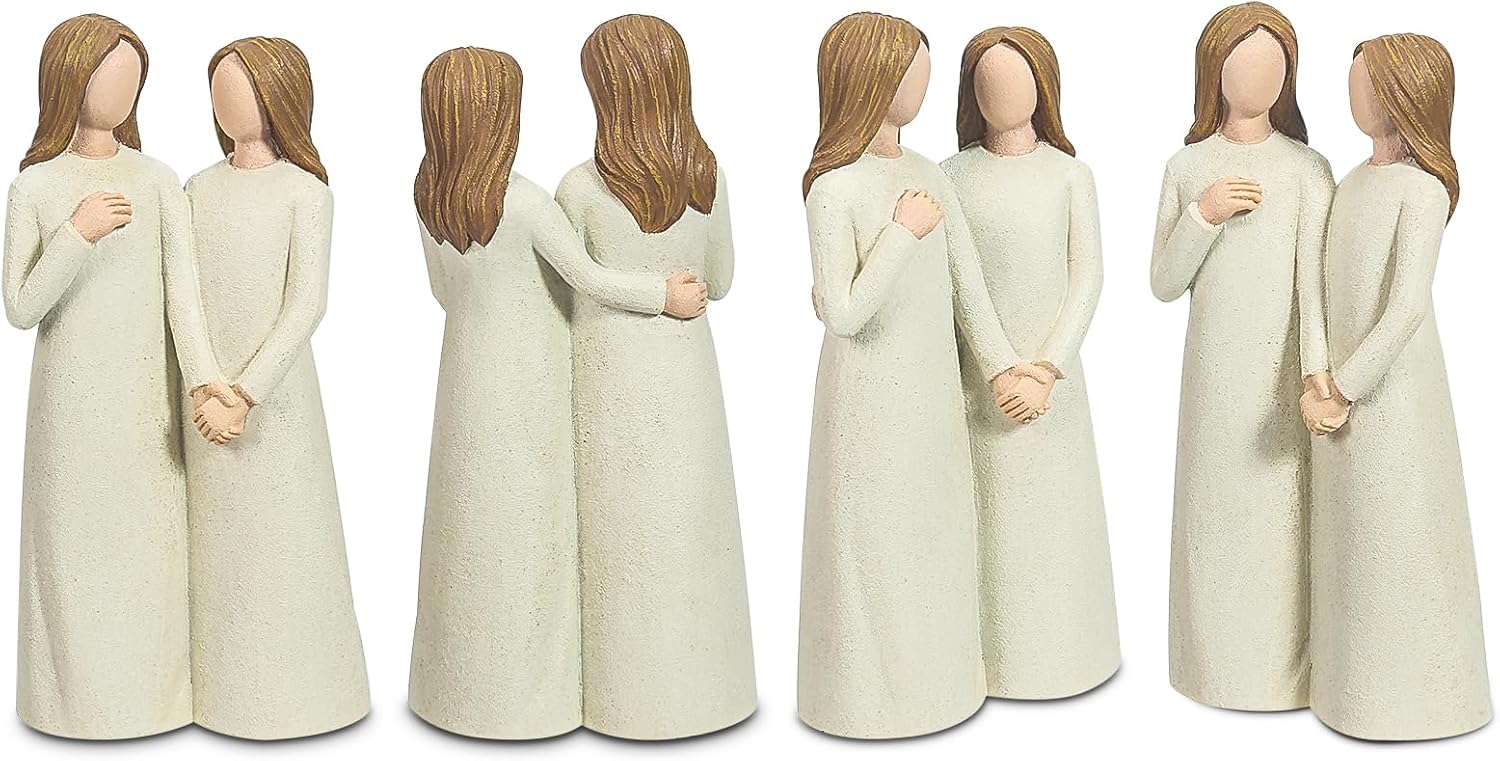 Mother and Daughter Figurines, Gifts for Mom from Adult Daughter, Sculpted Hand-Painted Statues Mother in Law Gifts for Mother’s Day Anniversary Birthday Christmas - Image 6