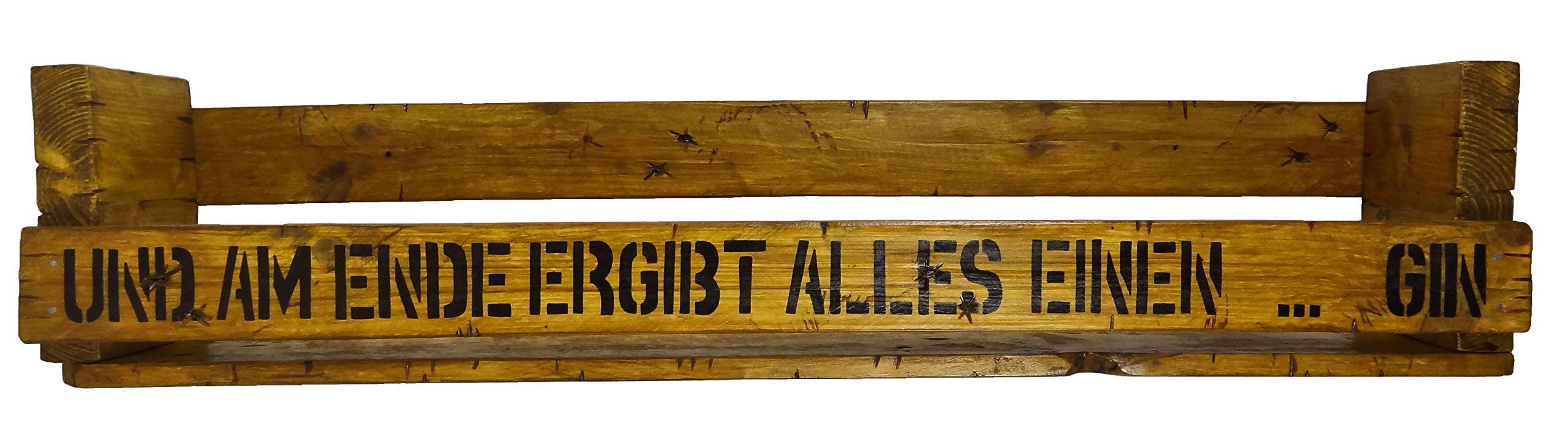 XL "Gin Regal " SHaBBY ViNTaGe PaLeTTeNReGaL (HxLxT: 23x1oox12,5cm) im Frachtkisten Style aus Echtholz ... Gin Rum Whisky Wein Regal Wandbar Weinregal Ginregal
