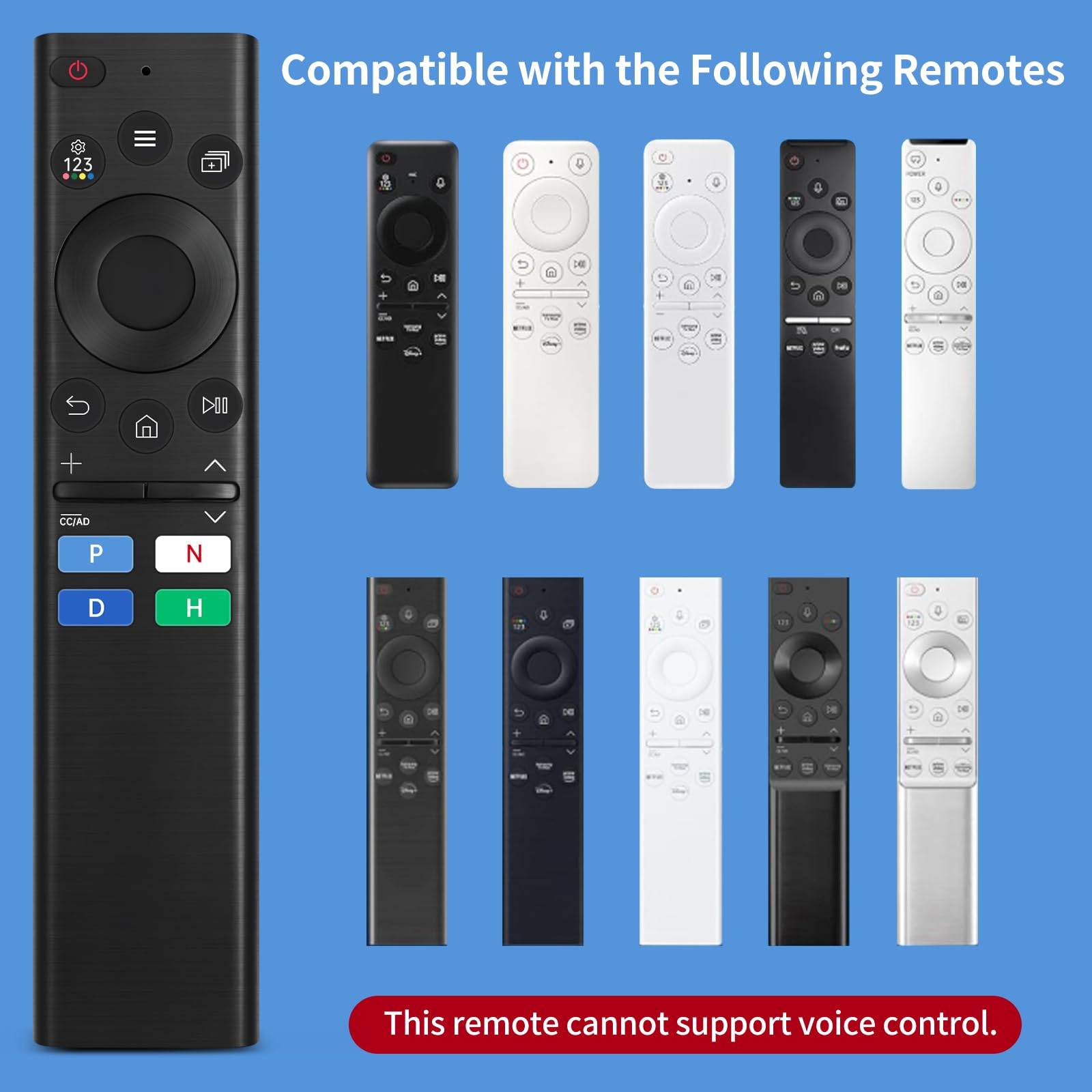 Mando a distancia universal para Samsung TV, repuesto compatible con televisores inteligentes Frame, Serif, Crystal, Neo QLED, OLED, 4K, 8K
