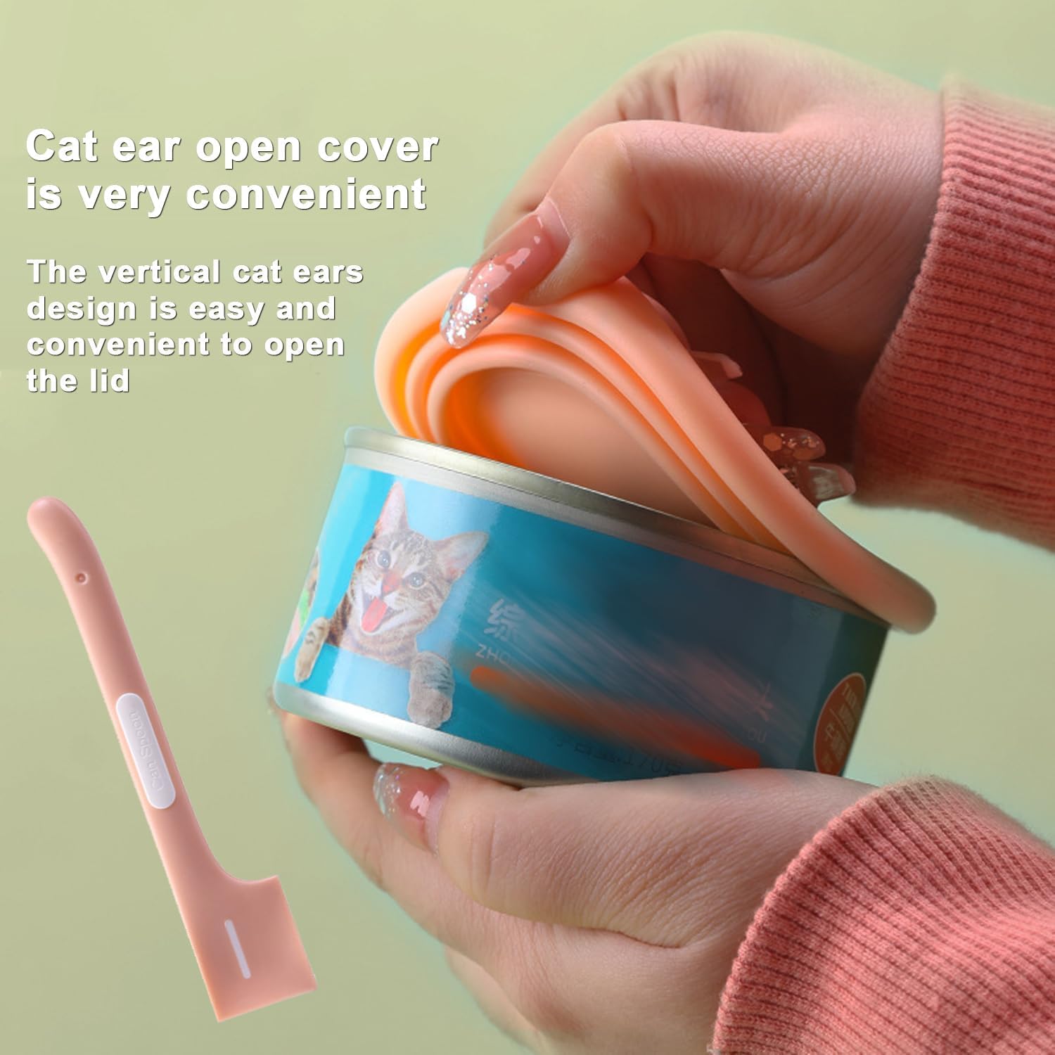 MEISO 2 Pezzi Coperture per Lattine per Animali, Tappi per Lattine con Taglia 3 in 1, Coperchi per Scatolette di Cibo per Animali con 2 Cucchiai, per la Conservazione del Cibo per Cane Gatto (Rosa)