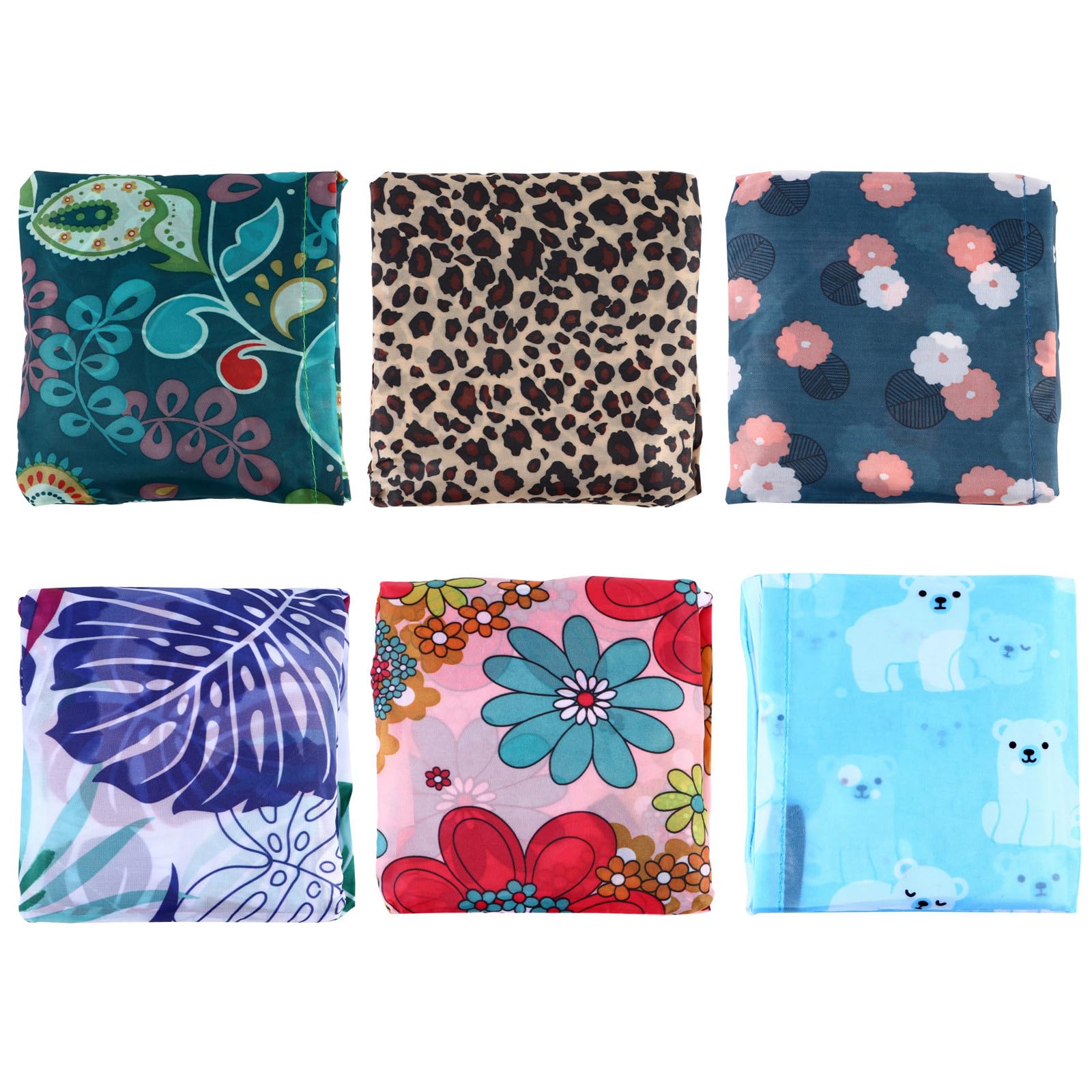 Bolsa reutilizable de poliéster plegable para almacenamiento y compra ligera floral 8